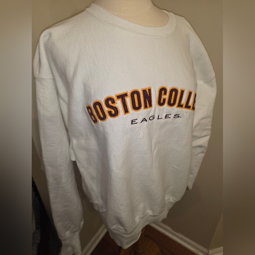 Champion White Boston College Eagles Crewneck Sweatshirt XL